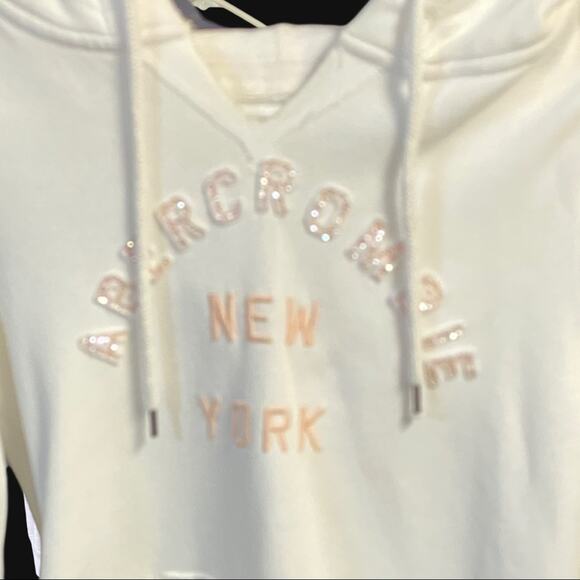 Abercrombie & Fitch White and Pink Sequins Hoodie XS - Picture 3 of 6